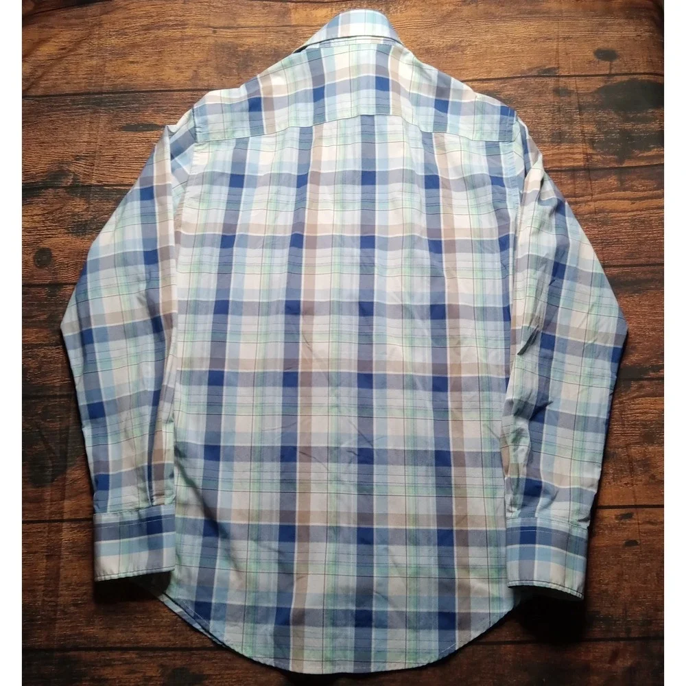 Peter Millar Crown Sport Men's Long Sleeve Button Up‎ Stretch Shirt Small Blue